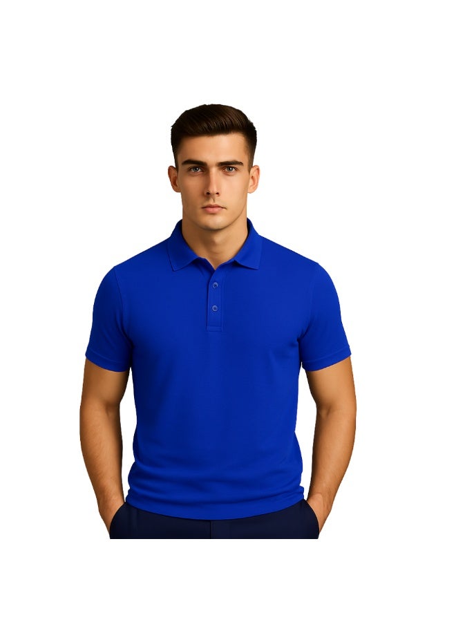 PRINTSHOP4ME Men's Polo T-Shirt | 240 GSM Honeycomb Fabric | Pure Cotton Regular-Fit Tee In Basic Colors | Comfortable And Stylish Everyday Wear - Image 1