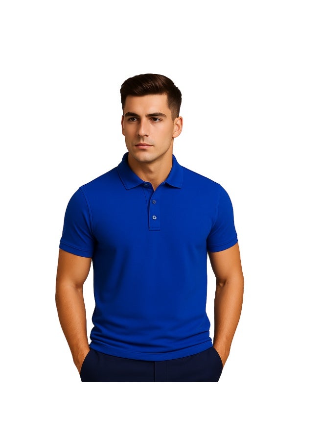 PRINTSHOP4ME Men's Polo T-Shirt | 240 GSM Honeycomb Fabric | Pure Cotton Regular-Fit Tee In Basic Colors | Comfortable And Stylish Everyday Wear - Image 2
