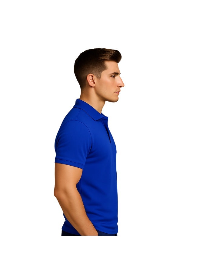 PRINTSHOP4ME Men's Polo T-Shirt | 240 GSM Honeycomb Fabric | Pure Cotton Regular-Fit Tee In Basic Colors | Comfortable And Stylish Everyday Wear - Image 4