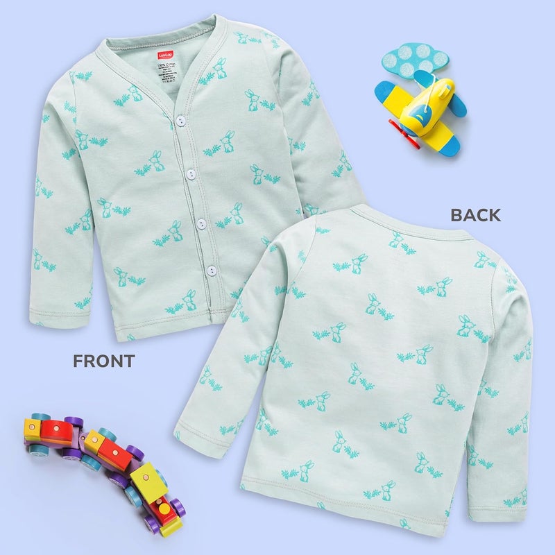 LuvLap Unisex Full Sleeve Jhabla Set - 4 Pack, 0-3 Months, Multicolour - Image 5