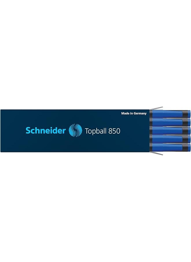 Schneider - Topball 850 Rollerball Refill 0.5 Mm European Size Blue Ink Box Of 10 Refills 8503 - Image 1