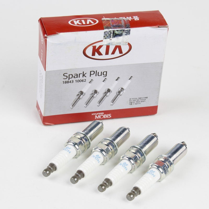 KIA Genuine OEM Kia (Hyundai) NGK Spark Plugs (Pack of 4) 18843-10062 - Image 1