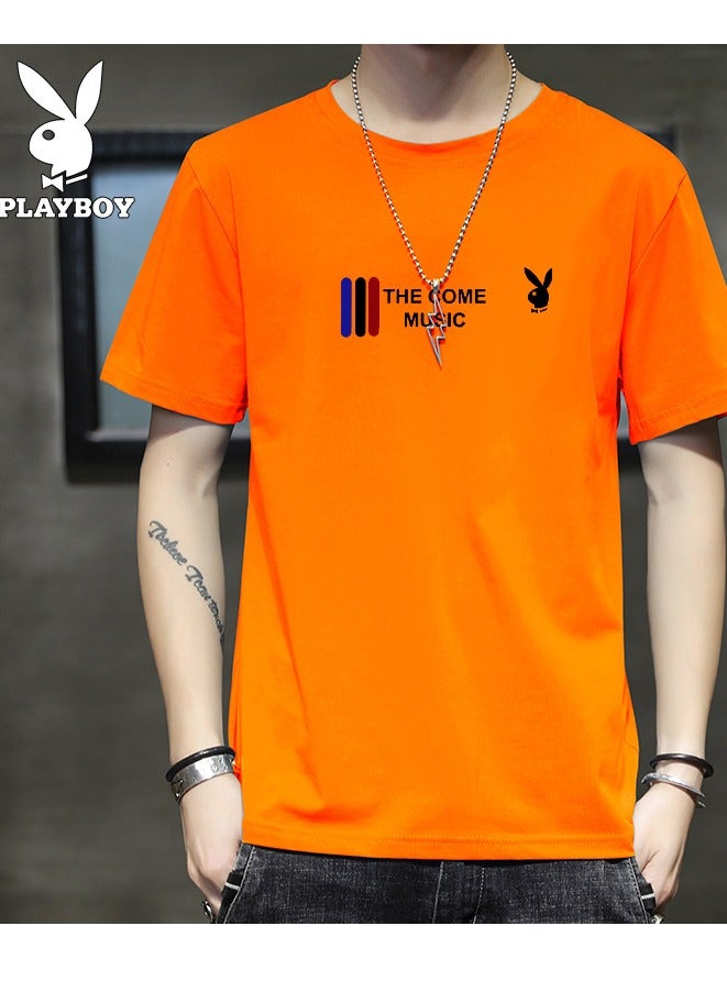 PLAYBOY Fashion Men's Slim Fitting Casual Printed Elastic T-shirt  - Image 1