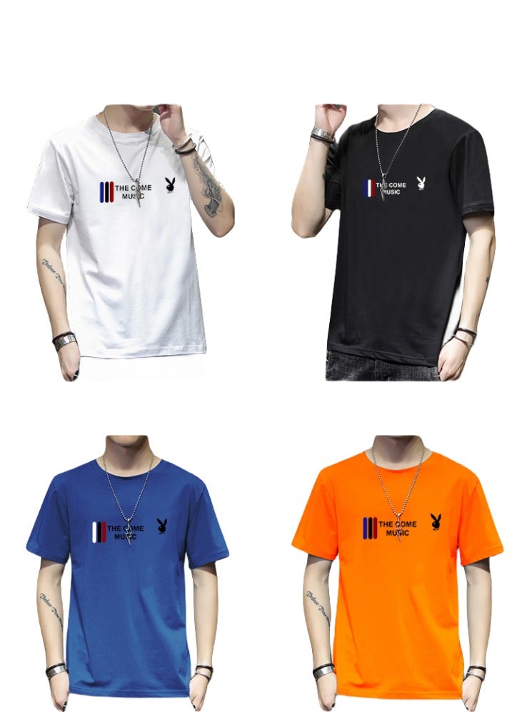 PLAYBOY Fashion Men's Slim Fitting Casual Printed Elastic T-shirt  - Image 2