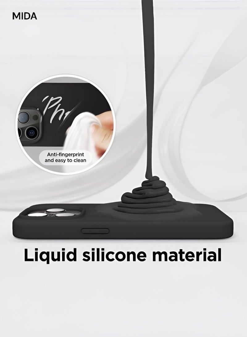 ميدا غطاء سيليكون لجهاز ايفون 16 برو، جراب حماية لكامل الجسم بملمس حريري ناعم، غطاء مضاد للصدمات مع بطانة من المايكروفايبر - Image 5