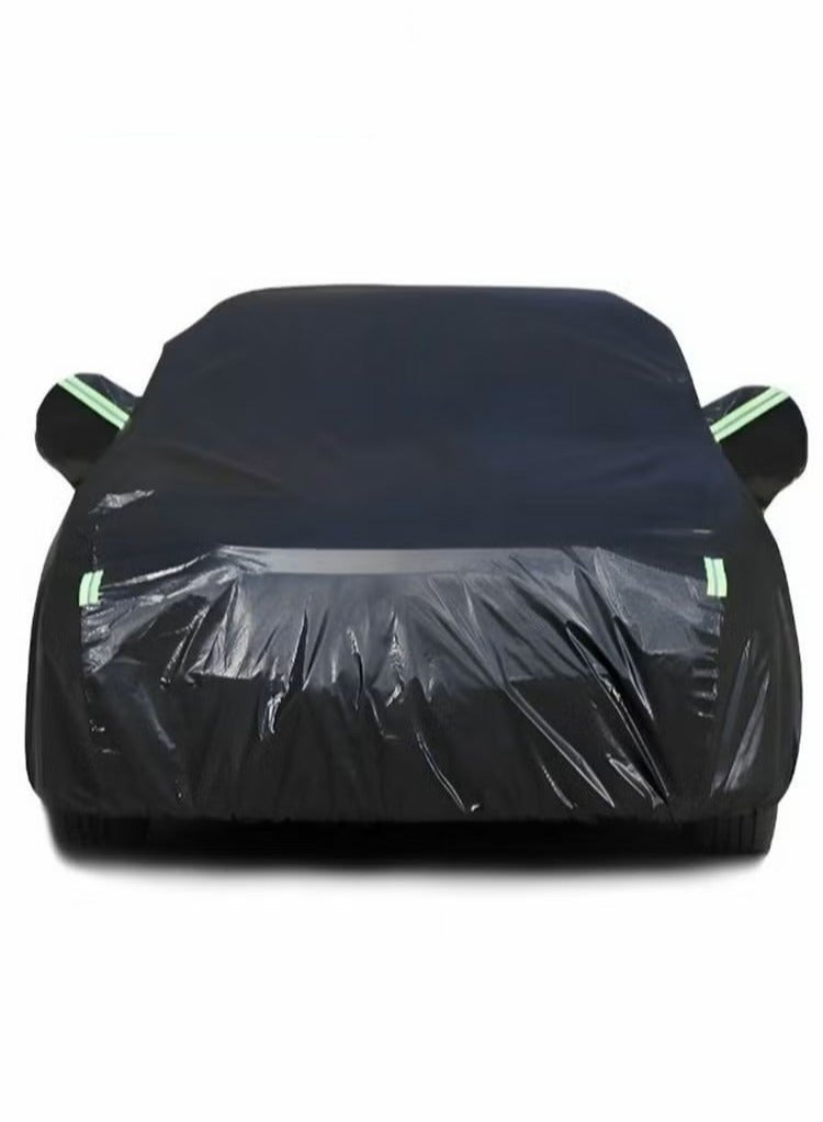 Generic Multi Layers Car Cover Waterproof All Weather for Automobiles, Outdoor Full Cover Windproof, Sand Proof, Rain Proof, UV Proof Car Covers with Zipper Door Car Protection Black L - Image 1