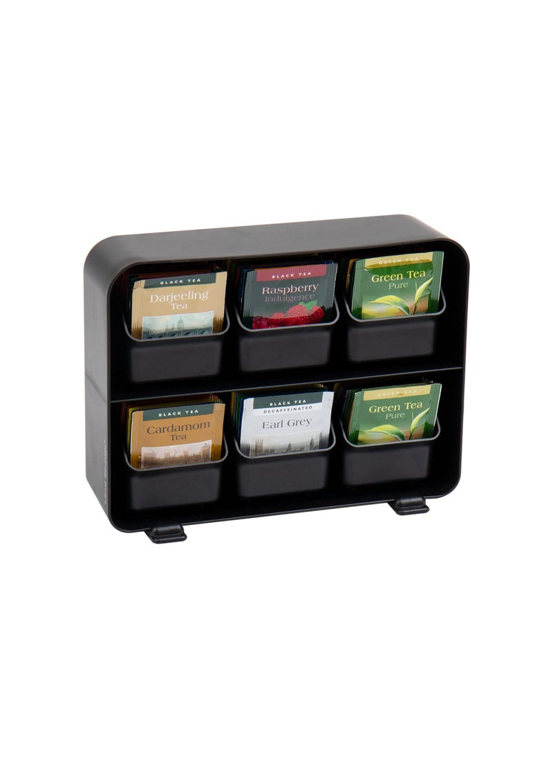 Mind Reader Mind Reader Tea Bag Organizer Tea Station Organizer Countertop Storage Kitchen Plastic 1025L x 325W x 775H Black 