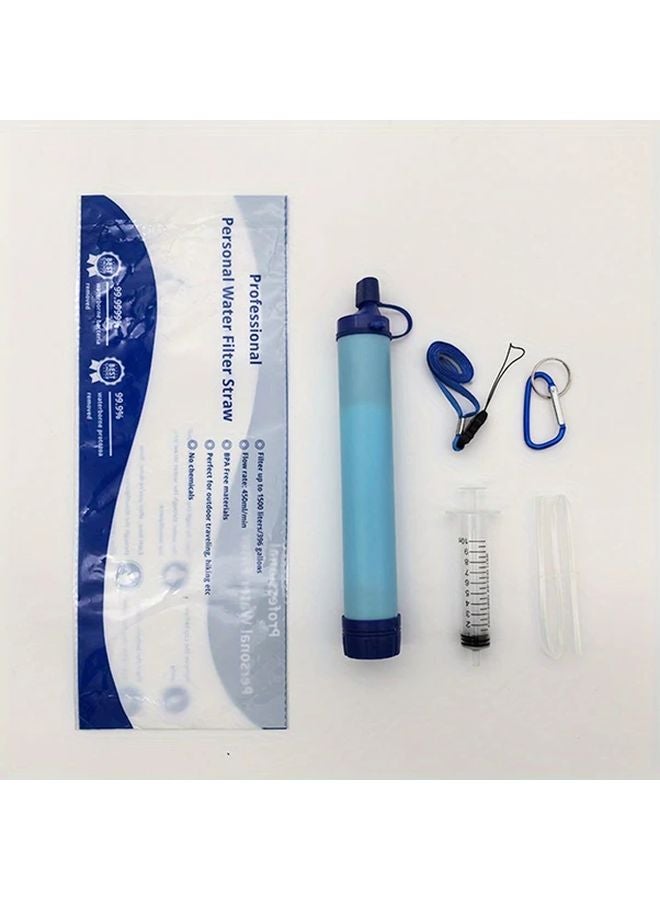 Outdoor Emergency Water Filter With Carabiner Syringe Extension Tube For Direct Drinking - Image 1