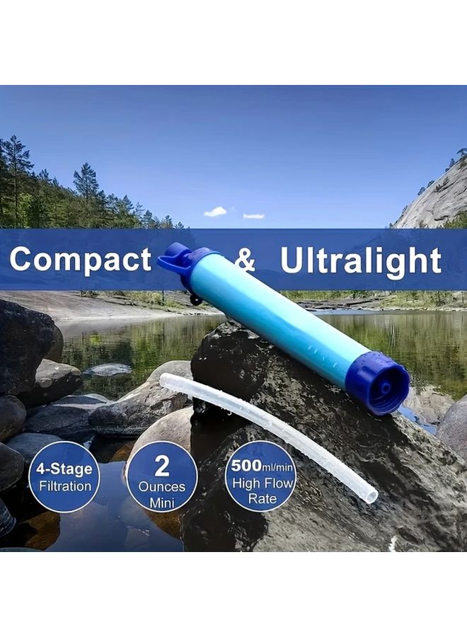 Outdoor Emergency Water Filter With Carabiner Syringe Extension Tube For Direct Drinking - Image 3