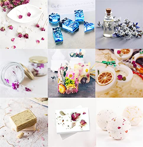 DoraMagic Natural Dried Flowers Kit 10 Bags, Dried Flowers Herbs for Soap Making,Candle, Resin Jewelry, Bath, Dried Flowers Bulk Include Rose Buds,Lavender,Jasmine and More - Image 5