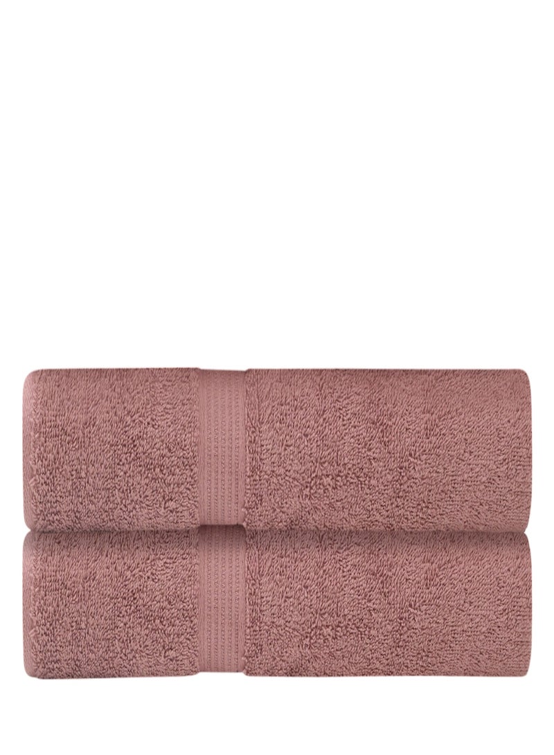 REZLAN UAE REZLAN Luxury 2-Piece Bath Sheet Set - 600 GSM Premium Cotton (100×155 cm/40×61 in) - Beach & Bath Towels - PEACH - Image 1