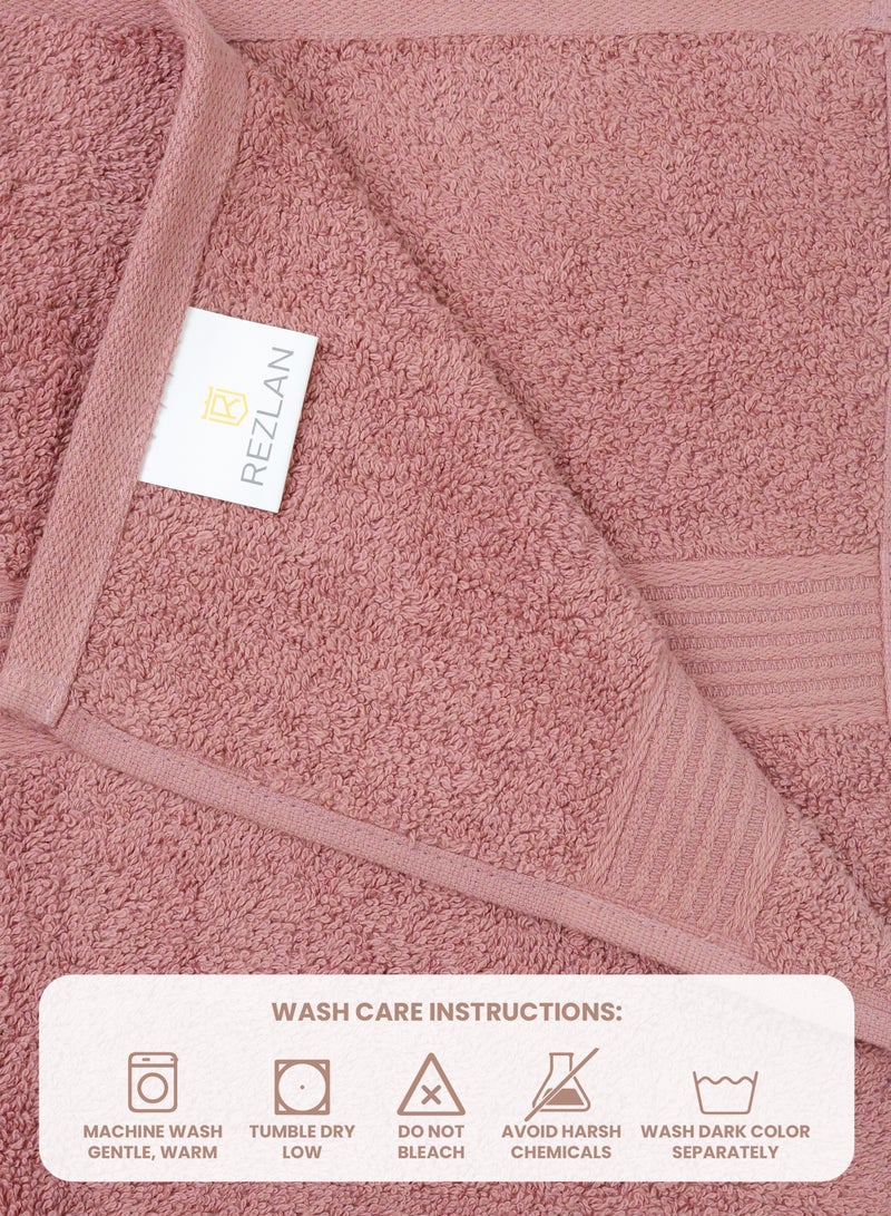 REZLAN UAE REZLAN Luxury 2-Piece Bath Sheet Set - 600 GSM Premium Cotton (100×155 cm/40×61 in) - Beach & Bath Towels - PEACH - Image 4