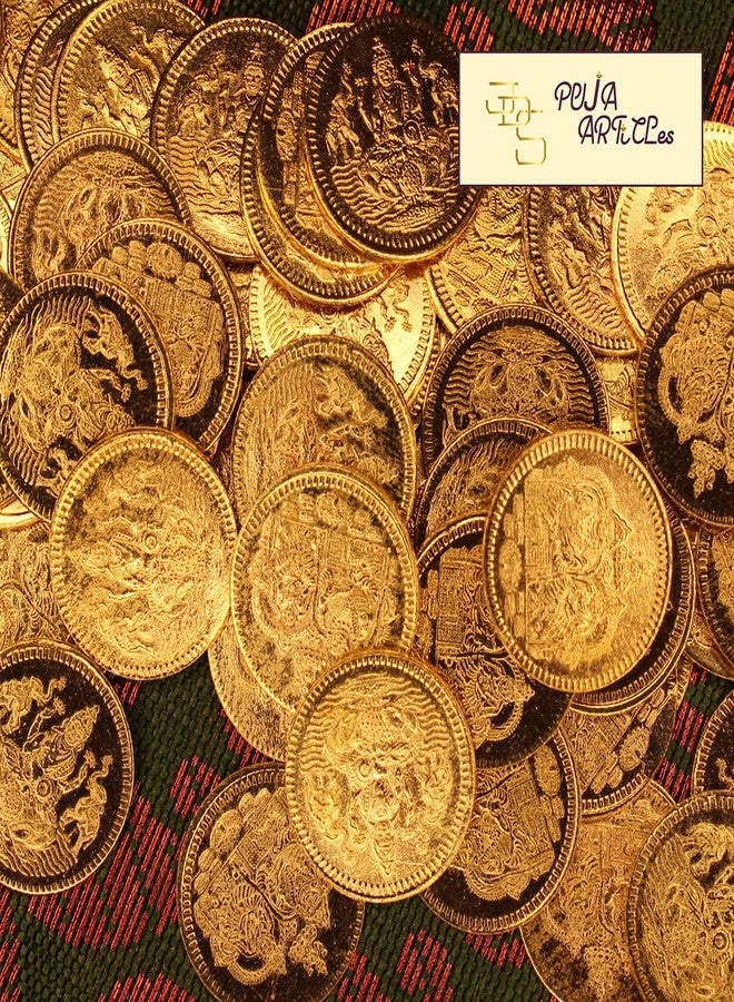 JDS Puja Articles 108 Gold-Plated Brass Lakshmi Kubera Pooja Coins – Small Size Coins for Diwali, Lakshmi Kubera Pooja & Spiritual Gifting. - Image 2