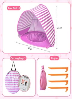 Aomeius Baby Beach Tent with Pool, UPF 50+ Beach Sun Shelter Outdoor Tent for Aged 0-3 Baby and Kids, Parks and Beach Shade Portable Mini Pool  - Image 4