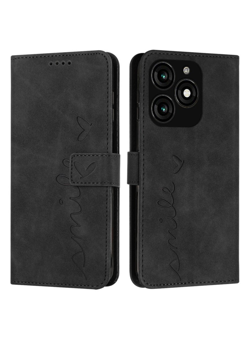 Best Choice Products - For ITEL A70 Case,Premium Leather ITEL A70 Cover with Card Holder Kickstand Magnetic Closure Flip Folio Case Cover for ITEL A70 4G,Black - Image 1