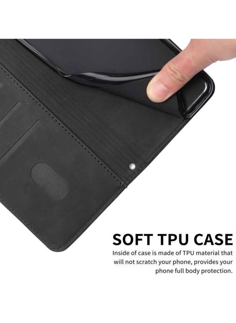 Best Choice Products - For ITEL A70 Case,Premium Leather ITEL A70 Cover with Card Holder Kickstand Magnetic Closure Flip Folio Case Cover for ITEL A70 4G,Black - Image 1