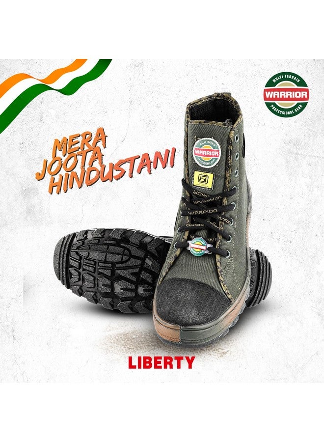 Liberty Warrior Jungle King Boots for Men, Army Military Boot, Soft Toe, Black & Olive, size-7UK - Image 3