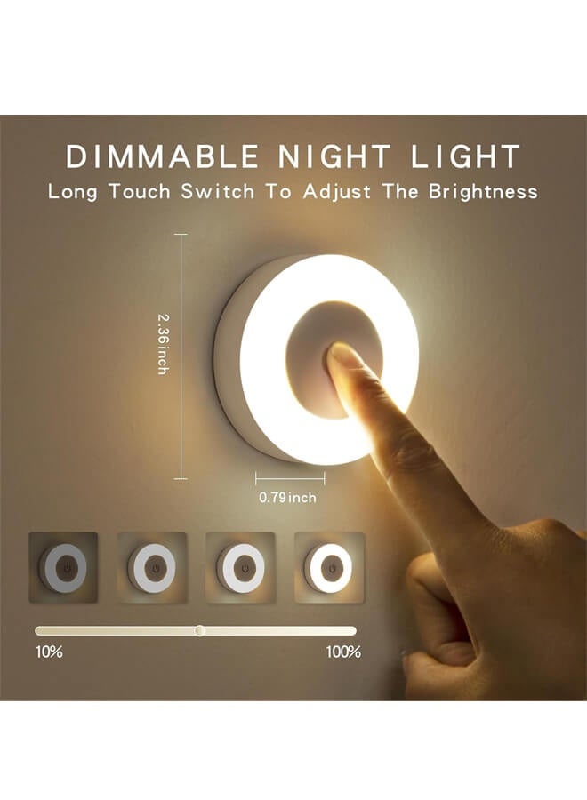 Bliszaar Night Touch Light Bright LED Push Lamp, 3 Colors Dimmable Rechargeable Puck Tap Nightlight Battery Operated, Wireless Stick on Lighting for Wall, Closet, Kitchen, Under Cabinet, Counter, 2 Pack - Image 3
