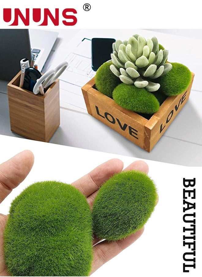 UNUNS 30PCS Artificial Moss Rocks,3 Size Faux Green Moss Covered Stones Green Moss Balls Decorative Fake Moss Decor  - Image 5