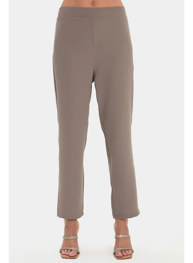 JUNE June Women Embroidered Detailed Shirt and Trousers Set Mink