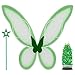 Funcredible Green Fairy Wings Wand Glitter Fairy Costume Accessories for Adults Perfect for Halloween Festivals Concerts Cosplay Themed Events - Image 3