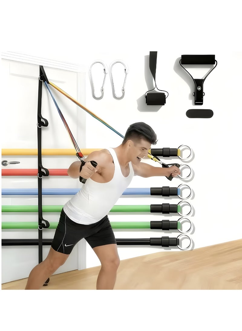 Gate anchor straps and resistance bands for workouts with handles, strength training equipment exercise belts for full body workouts, non-slip multi-point attachments for home gym fitness