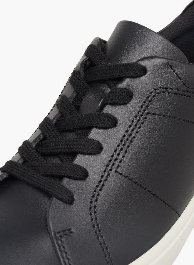 ECCO Men Leather Lace-Up Ankle Sneakers - Image 4