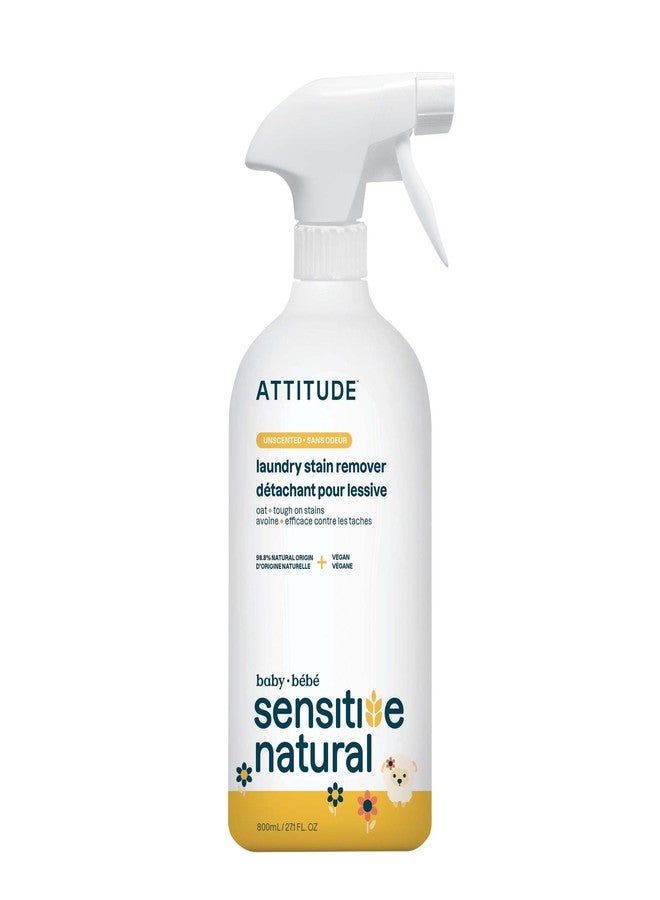 ATTITUDE Laundry Stain Remover for Baby Clothes, Plant- and Mineral-Based Ingredients, Vegan and Cruelty-free Laundry Products for Sensitive Skin, Unscented, 27 Fl Oz - Image 1