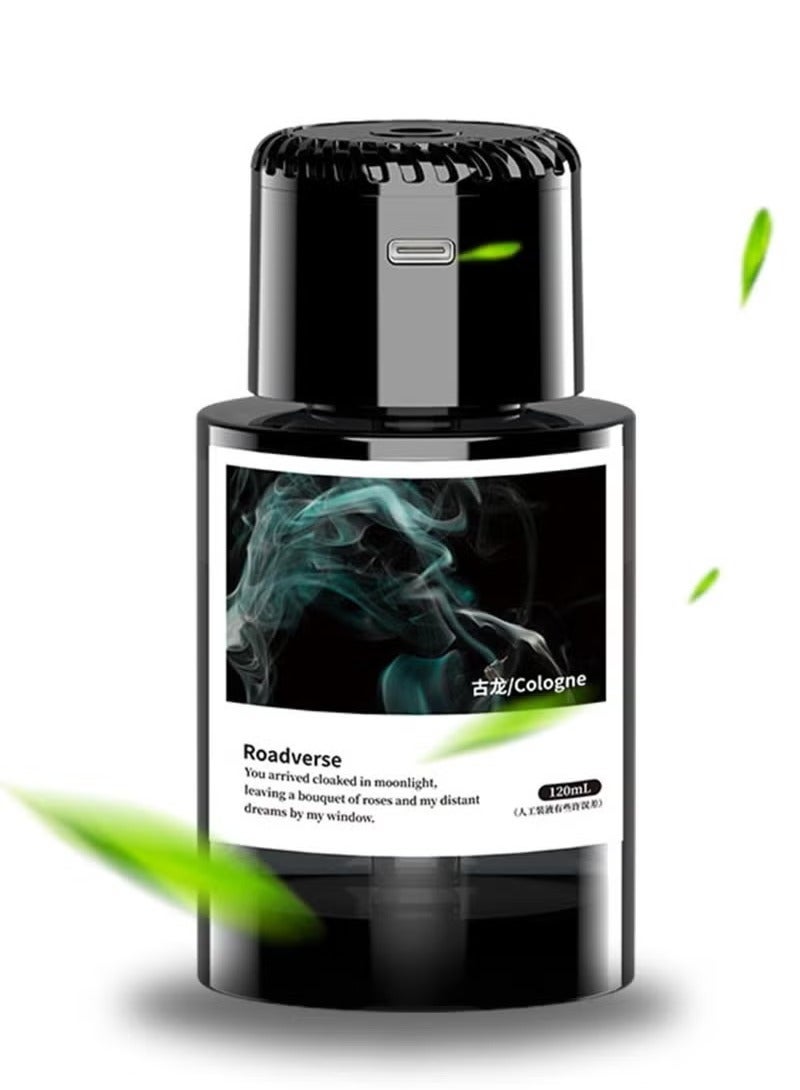 TIGER معطر هواء السيارة الذكي مع عرض النجوم - سعة كبيرة 120 مل، مرطب هواء قابل للشحن عبر USB، معطر هواء بارد محمول للسيارة، المنزل، المكتب وغرفة النوم، ضوء ليلي LED مع العلاج بالروائح، تصميم محمول وأنيق لجو مريح - Image 1