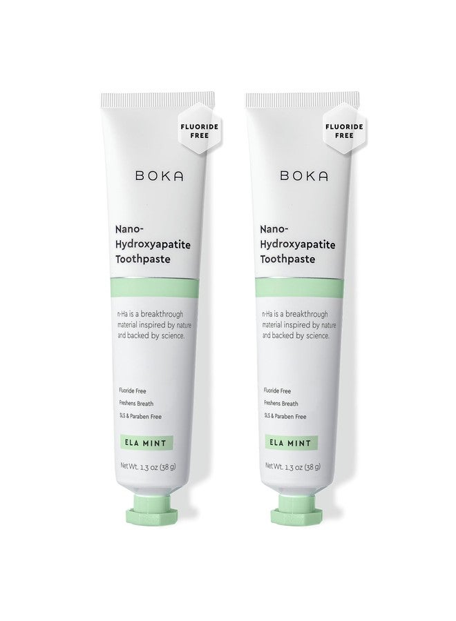 Boka Fluoride Free Toothpaste, Nano Hydroxyapatite Toothpaste, Appropriate for Sensitive Teeth - for Adult, Kids Oral Care - Ela Mint Flavor, 1.3 Fl Oz (76g) 2Pk - Image 1