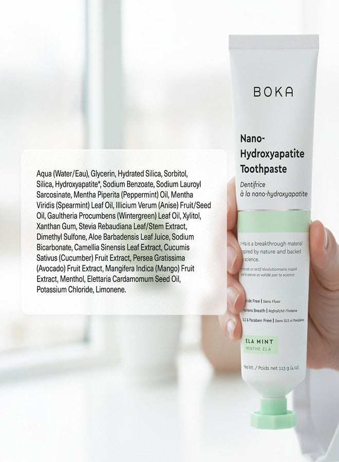 Boka Fluoride Free Toothpaste, Nano Hydroxyapatite Toothpaste, Appropriate for Sensitive Teeth - for Adult, Kids Oral Care - Ela Mint Flavor, 1.3 Fl Oz (76g) 2Pk - Image 4