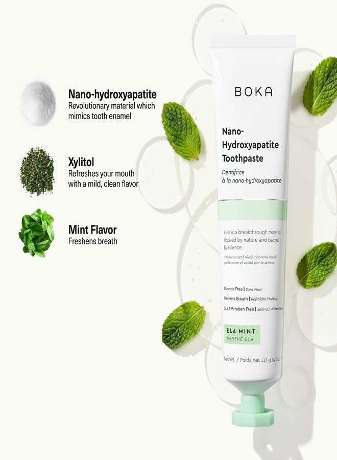 Boka Fluoride Free Toothpaste, Nano Hydroxyapatite Toothpaste, Appropriate for Sensitive Teeth - for Adult, Kids Oral Care - Ela Mint Flavor, 1.3 Fl Oz (76g) 2Pk - Image 3