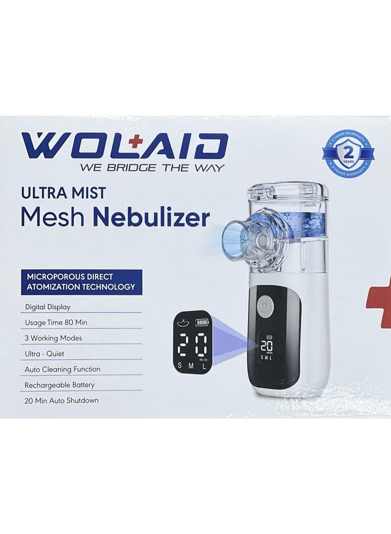 Wolaid Ultra Mist Mesh Nebulizer – Portable Inhalation Device for Kids and Adults - Image 1
