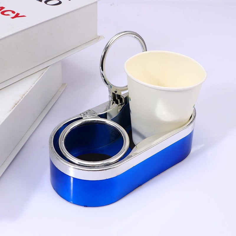 Blue Double Cup Holder with Storage Organizer for Car Backseat and Truck Interior - Image 4