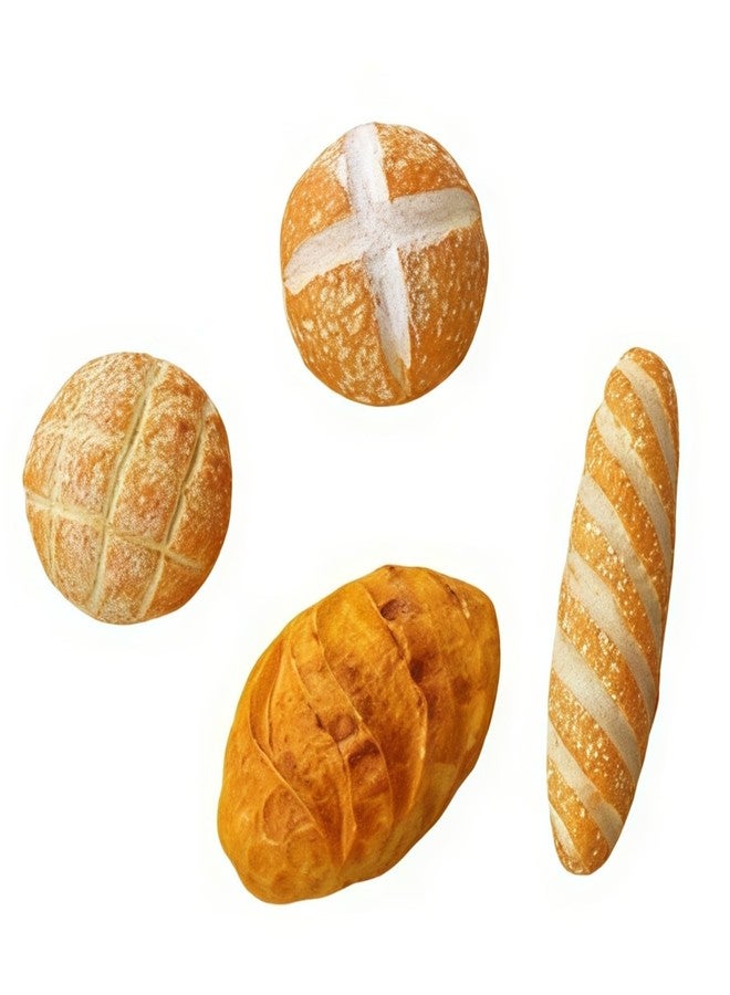 DPWOUM 4Pcs 1/12 Miniature Bread Dollhouse Decoration Accessories,4 Different Types of Bread for Miniature Food Dollhouse,Resin Mix Bakery Bread Mini House Food Decoration Accessories - Image 1