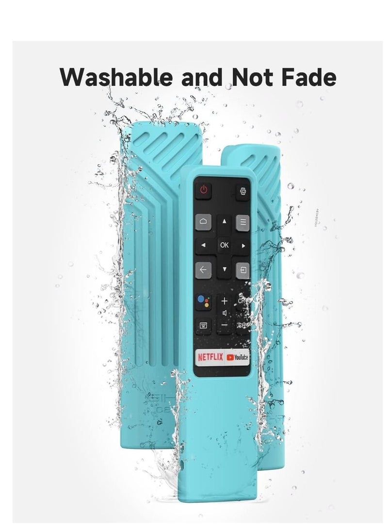 SYOSI - TCL Remote Cover, Compatible with TCL Smart TV RC802V FNR1 S330, S434, 43P30FS Remote Shockproof Protective Skin for TCL TV Remote Cover Anti-Lost with Lanyard, Glow Blue - Image 1