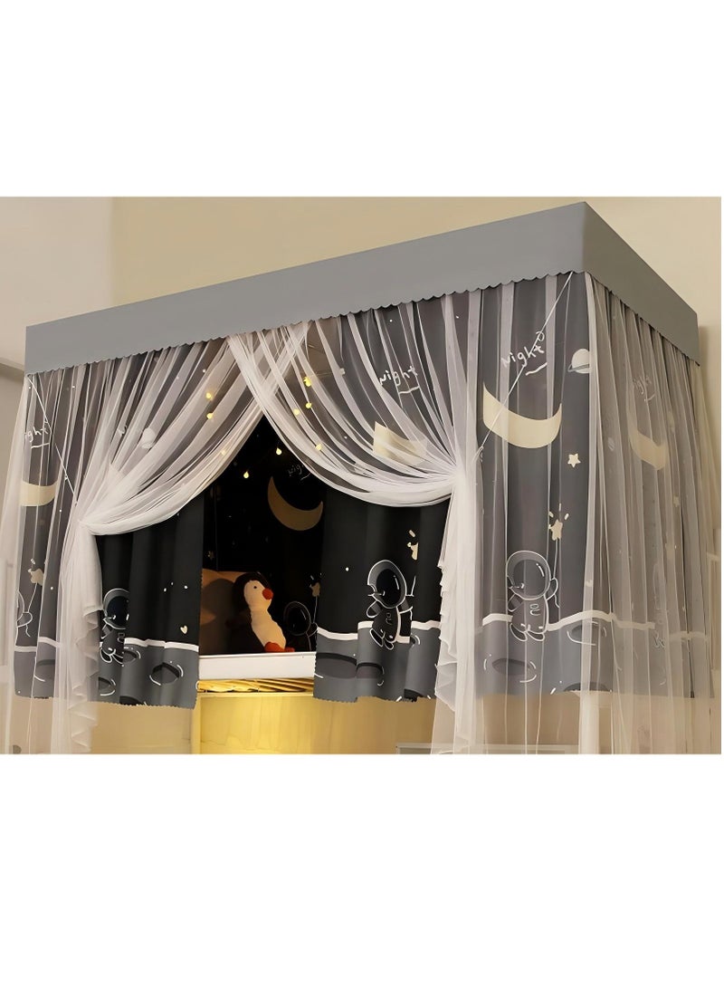 SISGL Dustproof Bed Canopy Single Sleeper Bunk Bed Curtains Dormitory Blackout Cloth Mosquito Nets Bed Tent Curtain For Junior Loft Bed College Students Dorm Sleep Privacy Bed Spread Blackout Curtains  - Image 1