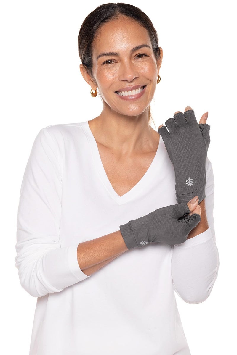 Coolibar Fingerless UV Sun Gloves - UPF 50+ Sun Protection - Ouray in Charcoal - Image 2