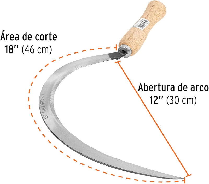 TRUPER HP-1 Serrated Grass Hooks 18" (46cm) 12" (30cm) - Image 3