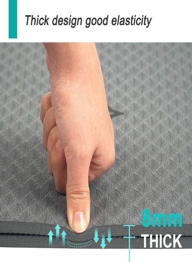 Covacure Extra Large Yoga Mat 72" x 26" - Non Slip Exercise Mat 8mm Thick Eco Friendly with Carrying Strap for Yoga, Pilates, Home Workouts & Floor Fitness - Image 3