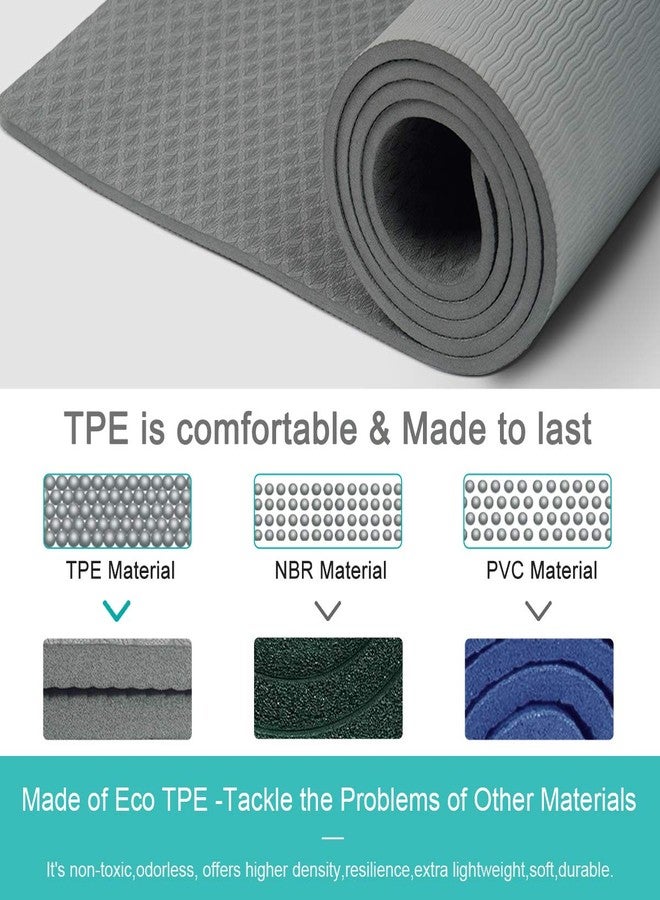 Covacure Extra Large Yoga Mat 72" x 26" - Non Slip Exercise Mat 8mm Thick Eco Friendly with Carrying Strap for Yoga, Pilates, Home Workouts & Floor Fitness - Image 5