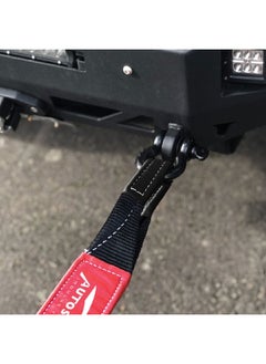 AUTOSMART Superior-Grade Material Tow Strap with 2 Shackle Red and Black  - Image 2