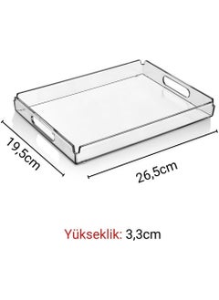 Nandy Home صينية تقديم مستطيلة كريستالية من قطعتين  - Image 3