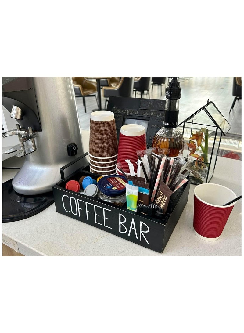 Arabest Coffee Station Organizer, Wooden Coffee Bar Accessories, Farmhouse Coffee Pod Holder Storage Basket, Countertop Coffee Organizer Station for K Cup Holder - Image 5