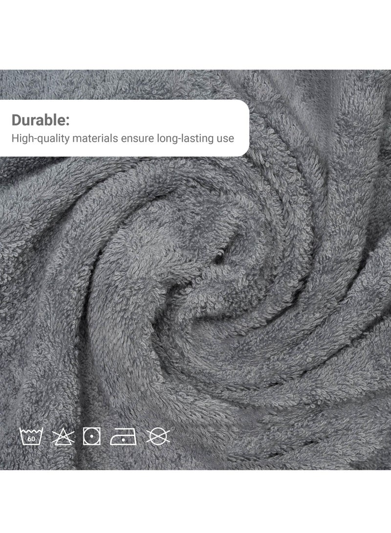 جويز طقم مناشف مكون من 6 قطع، مناشف يد رمادية فائقة النعومة بنمط تيري مخطط منسوج بنمط قطن فائق الامتصاص 100٪ منشفة قطنية للحمام （34*70 سم） - Image 2