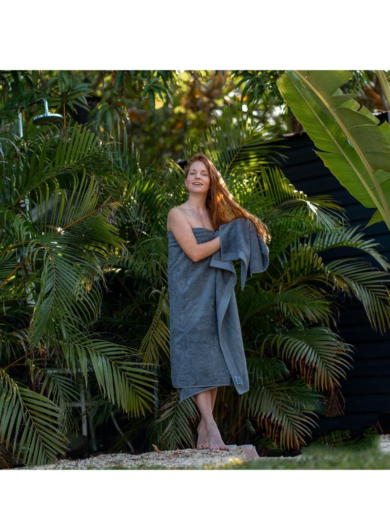 جويز طقم مناشف مكون من 6 قطع، مناشف يد رمادية فائقة النعومة بنمط تيري مخطط منسوج بنمط قطن فائق الامتصاص 100٪ منشفة قطنية للحمام （34*70 سم） - Image 4