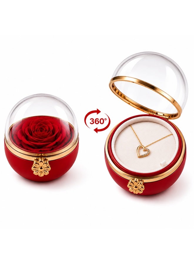Red Rose Surprise Gift Box For Lovers Necklace Jewelry Gifts Engagement Wedding Anniversary Romantic Occasions - Image 1