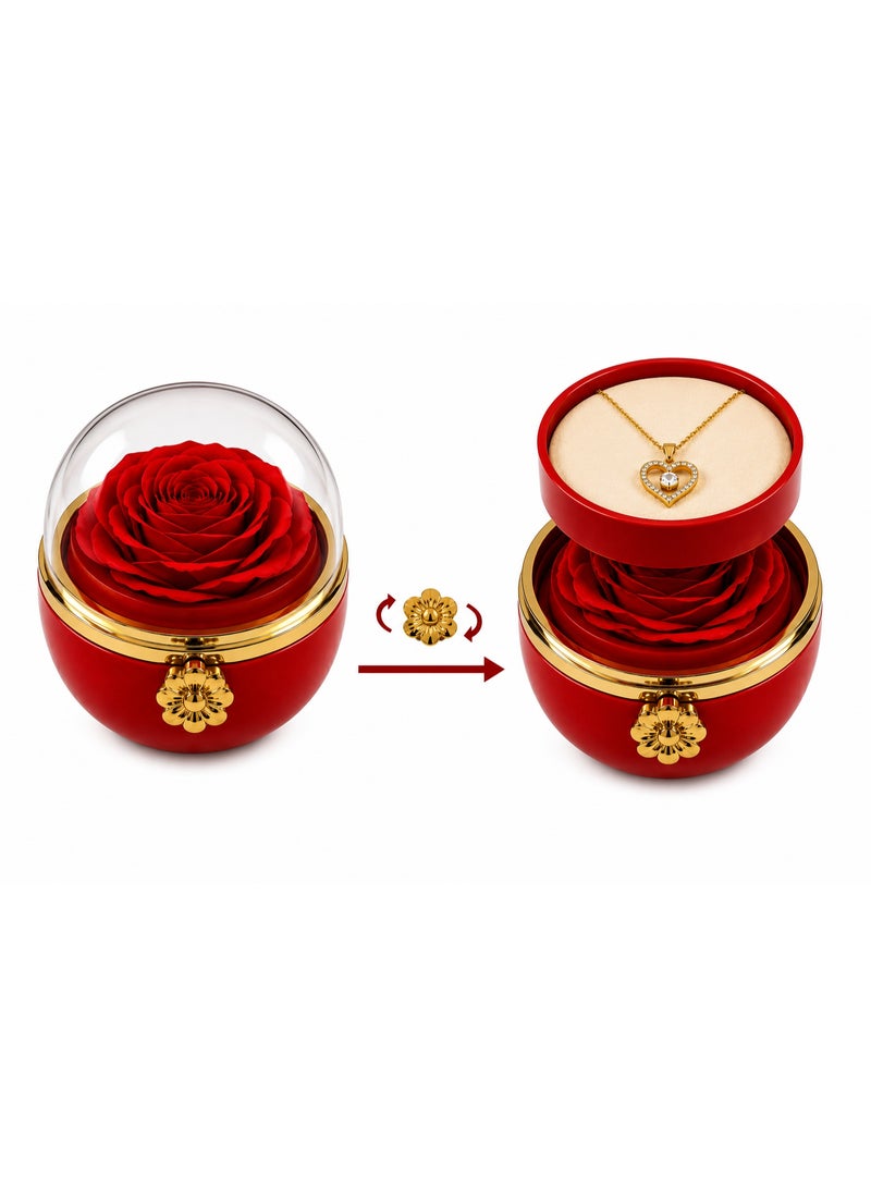 Red Rose Surprise Gift Box For Lovers Necklace Jewelry Gifts Engagement Wedding Anniversary Romantic Occasions - Image 4