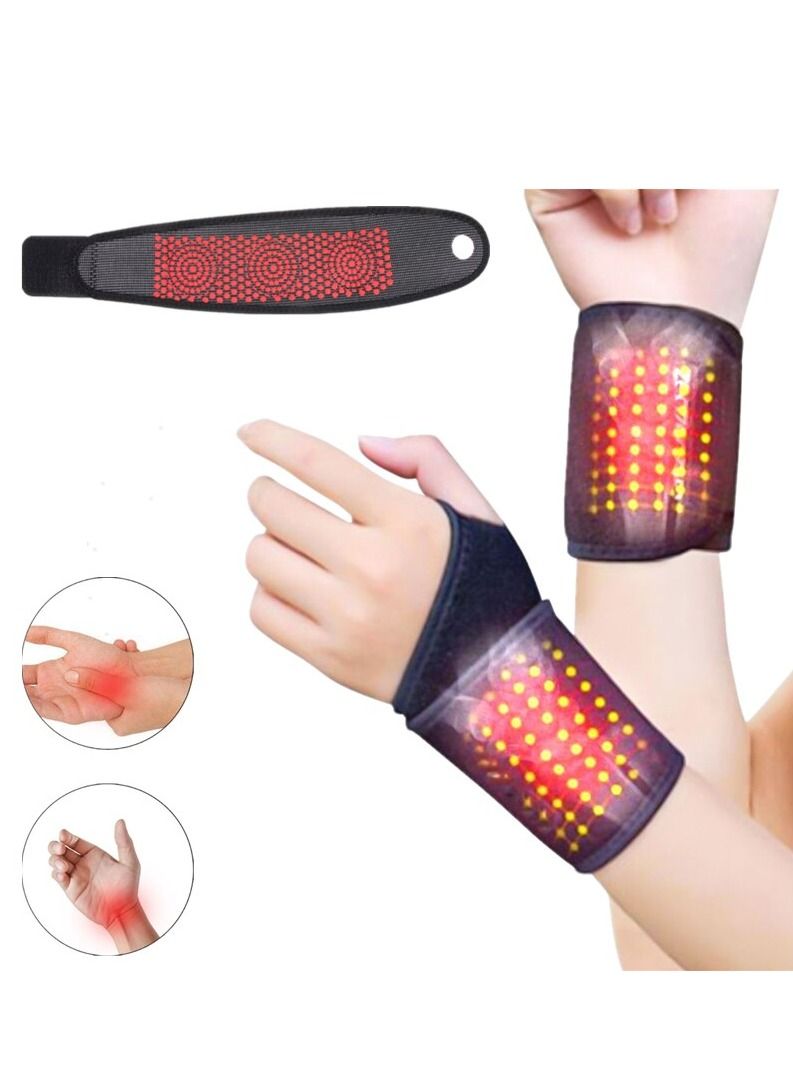 Generic 2 Pcs Self Heating Wrist Band Magnetic Therapy Support Brace Wrap Heated Hand Warmer Compression Pain Relief Wristband Sanitizer Belt  - Image 1