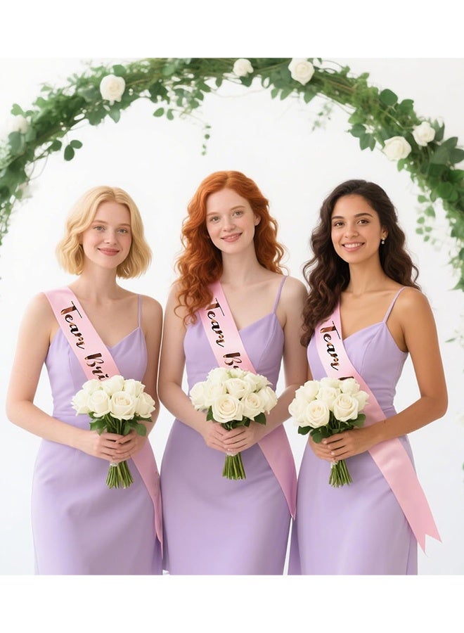 KANGLI 7 Pieces Team Bride Sash Set - 1 White Bride Sash and 6 Rose Gold Team Bride Sash, Bachelorette Party Supplies, Bachelorette Sash, Bridesmaid Sash for Wedding, Engagement, Bridal Shower - Image 5